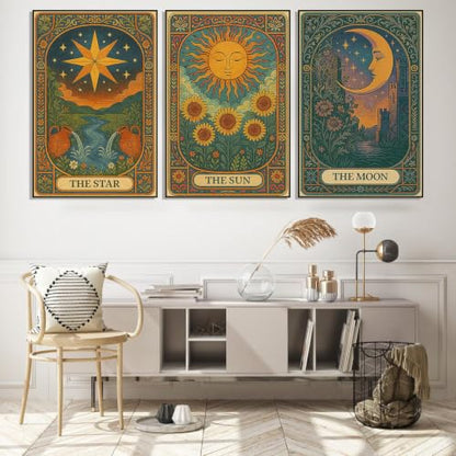 Axquilon 3 Packs Framed Paint by Numbers Kit for Adults 8x10in - color: 3 Pack Tarot with Easel-3