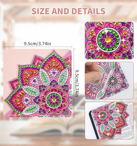 8 PCS Diamond Art Bookmarks, Diamond Painting Bookmarks for Book Lovers - color: Multicolor