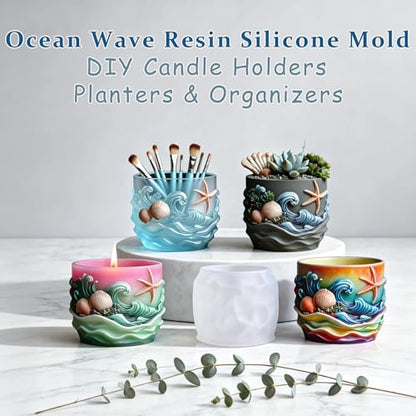 Starfish Resin Molds Silicone, Ocean Candle Mold for Epoxy Casting - color: Seashell Resin Mold