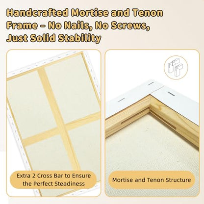 2-Pack 24x36 Stretched Canvas 13.4oz Warp-Resistant for Oil & Acrylic - size: 2pk - 24"x 36"