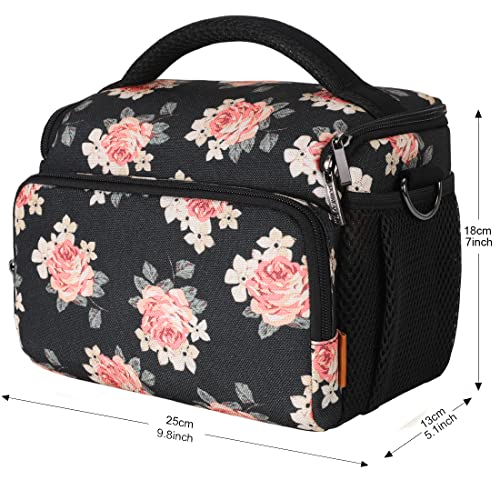 DOMISO Camera Bag Case Waterproof Anti-shock Shoulder Bag, Flower - color: Flower