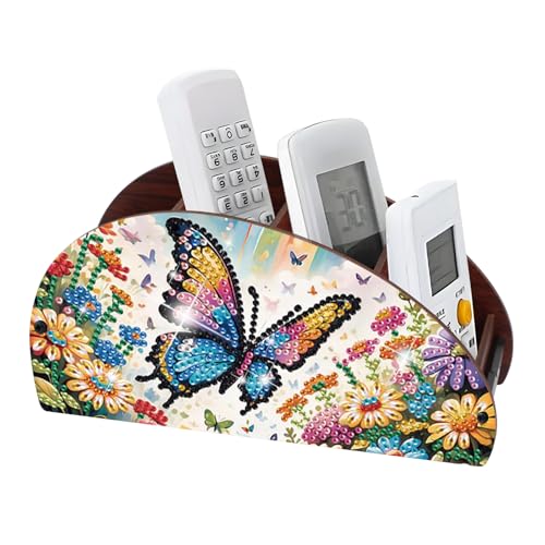 JISHSHAY Diamond Painting Remote Control Holder Butterfly Diamond Art Remote Holder Animal Gem Art Organizer Box Gem Painting Organizer Case Embroidery Storage Case Mosaic Kits for Adults Storage Box - color: Butterfly
