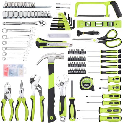 FASTPRO 267-Piece Home Tool Set with 13-Inch Tool Bag, Green