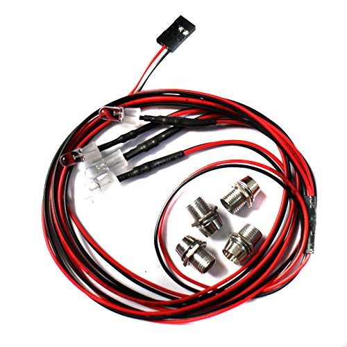 4LED Light Headlights Taillight Kit Accessories & Metal 25T Servo Horn M3 Threads Steering Arm Server Rocker