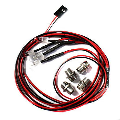 4LED Light Headlights Taillight Kit Accessories & Metal 25T Servo Horn M3 Threads Steering Arm Server Rocker