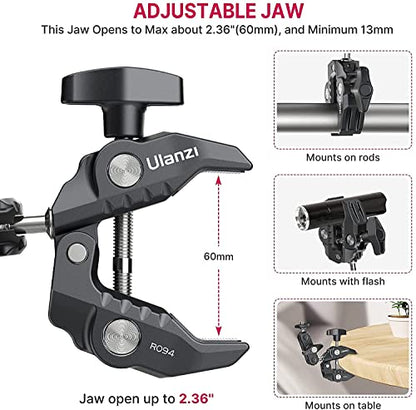 ULANZI Super Clamp Camera Clamp Mount Monitor 360° Ballhead MagicArm Double - size: Phone Mount Kit