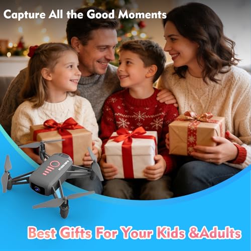 Mini Drone with Camera, Remote Control Drone for Ages 8-12 & Beginner - color: Grey