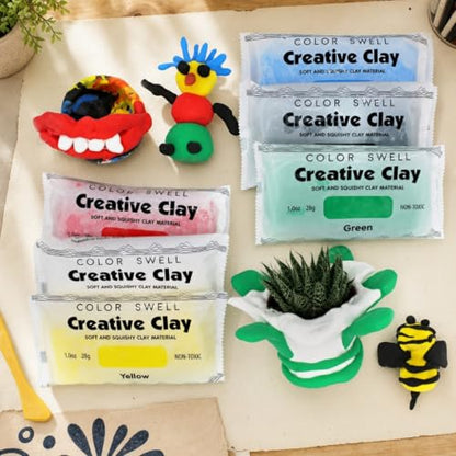 Color Swell Creative Clay Bulk Pack, 80 Packs of 1oz