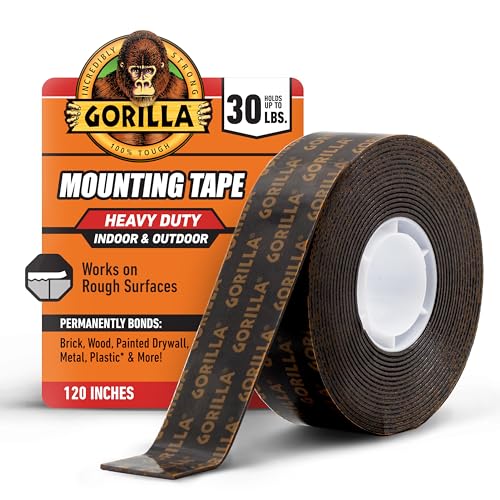 Gorilla Heavy Duty Double Sided Mounting Tape, Black, 1" x 120", 1-Pack - size: 1" x 120" (1-Pack), style: 1 Pack