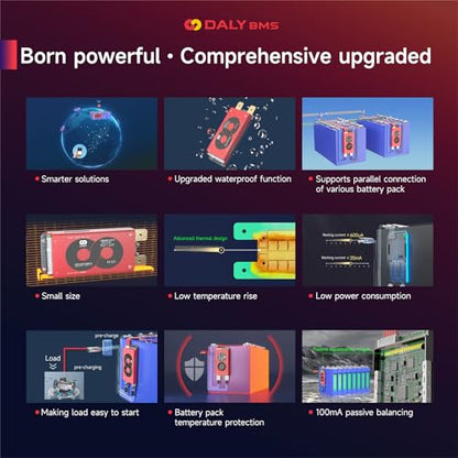 DALY Smart BMS 8S 24V 150A LiFePO4 with WiFi Bluetooth Module CAN RS485 - color: 8S 24V, size: 150A