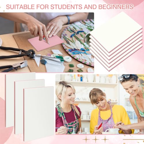 Frienda 30 Pcs 4" x 6" Rubber Linoleum Block for Printmaking, White Pink - color: White Pink