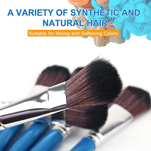GACDR 1 Inch Oval Mop Brush Set, 6PCS Blending Brushes for Acrylic Painting - size: 1 inch