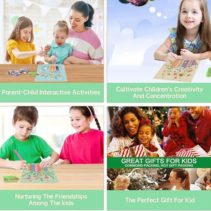 ICYANART 4 Pack Diamond Art Painting Kits for Kids Ages 6-8-12 6x6Inch - color: Books