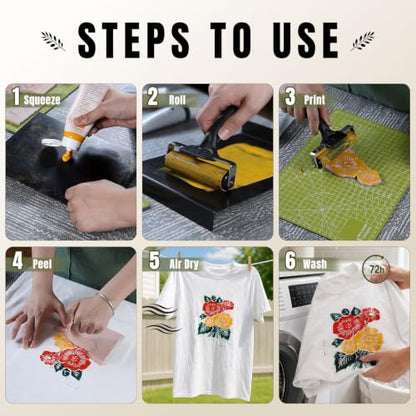 Bobblebro Linocut Kit for Printmaking, 5 Color Fabric Block Printing Kit - color: 5 Color set