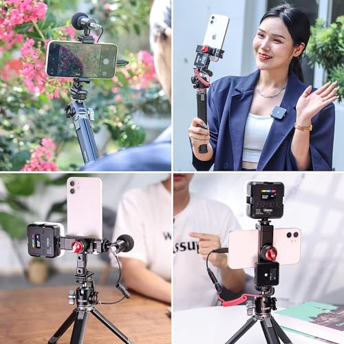 Metal Phone Tripod Mount 3 Cold Shoes & Arca Port, 360° Smartphone Tripod - size: ST-27