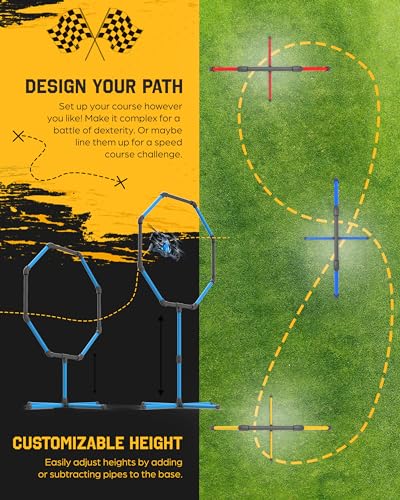 Galvanox Drone Obstacle Course Kit, Includes 3 Easy to Build Hoop Sizes, Perfect for Competition RC FPV Racing of drones or model aircraft. - Game Loop Gate Set