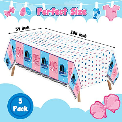 Burnouts or Bows Gender Reveal Party Tablecloths - color: Burnout Bow