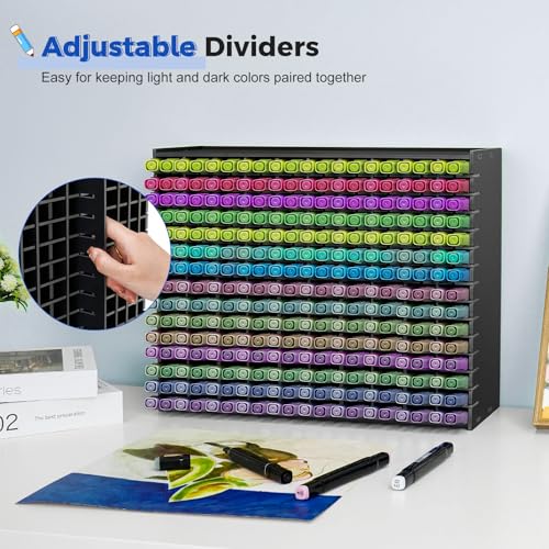 SANFURNEY Art Marker Storage Rack for 300 Markers, Black - size: Rack for 300 Markers - Black