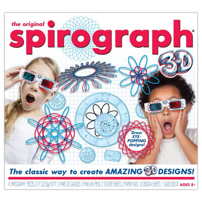 Spirograph 3D - The Classic Way to Make Amazing 3D Designs - See Your Designs Pop Off The Page! - Ages 8+ - style: 3D