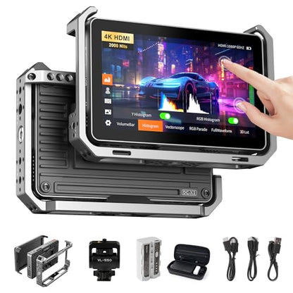 VILTROX DC-X2 2000Nits 6 inch Touchscreen Video Field Monitor with Rig Cage - size: DC-X2 with Rig