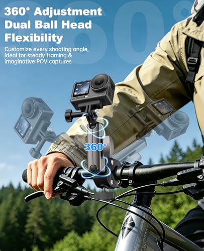 TiMOVO Super Clamp Camera Mount for Bike/Motorcycle with Dual Ball Head