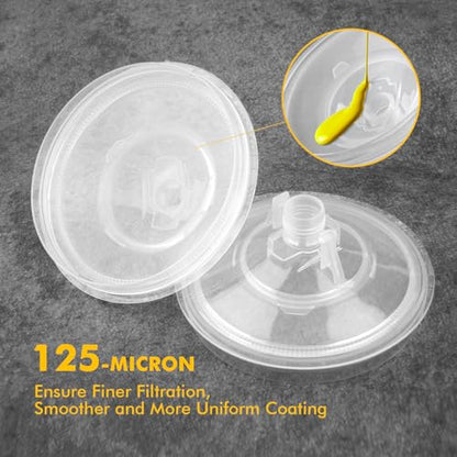 Disposable Paint Spray Gun Cups 28 Ounce(800ML)，45 Disposable Paint Cup with Lids, 1 Hard Cup with Retainer Ring, 20 Plugs & 1 Stirrer for HVLP/LVLP Guns - size: 28 Ounce Kit-45PCS