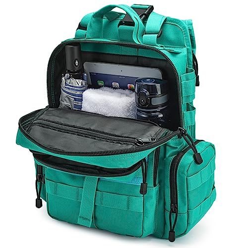 G4Free Large Tactical EDC Sling Bag, Adjustable Holder Backpack for Men - color: Peacock Green