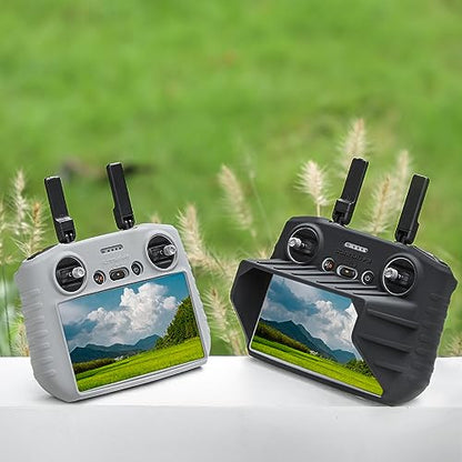 Silicone Case for DJI RC 2 Screen Remote Control, Protective Silicone Cover Case/with Sun Hood Drone Remote Control Accessories (Gray) - color: Gray