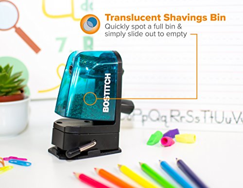 Bostitch Office Multi-Mount Manual Pencil Sharpener, Vacuum Mount or Screw Mount, Blue (MPS2-BLUE) - color: Blue, size: Pack of 1
