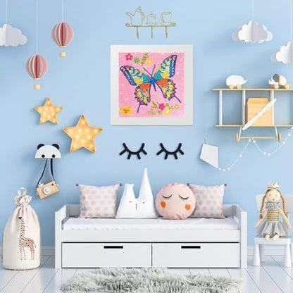 EOYDKAP Small Diamond Art Kits for Adults, Butterfly Diamond Art with Frame - size: Pink Butterfly