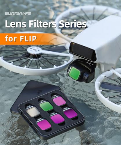 ND Filter Kit for DJI Flip Drone,MCUV,CPL ND8 ND16 ND32 ND64 Multi-Coated Camera Lens Filter Set Light Reduction Vlog Camera Filter Accessories (4PCS ND Set(ND8 + ND16 + ND32 + ND64))