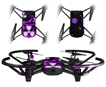 Skin Decal Wrap 2 Pack Compatible with DJI Ryze Tello Radioactive Purple Drone NOT Included