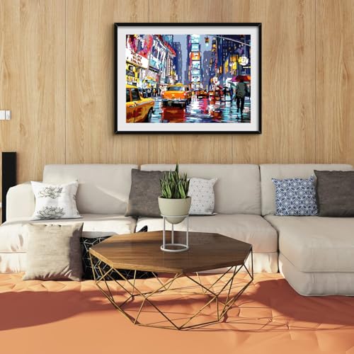 QUITEDEW Times Square Paint by Numbers Kit for Adults Beginner 16 x 20 Inch - color: A1-a city