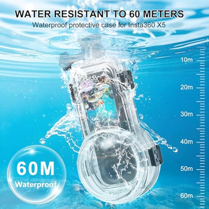 60M/196FT Invisible Diving Case for Insta360 X5