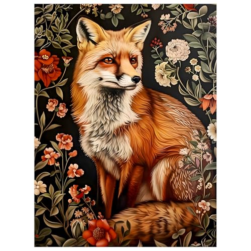 Fox Paint by Numbers Kit for Adults, 16x20 inch - color: Fox