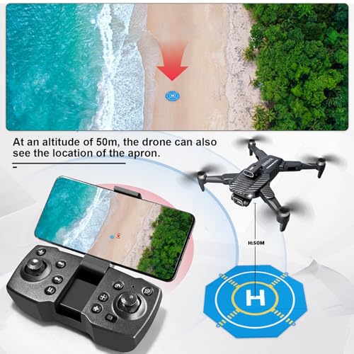 Drone Landing Pad Portable Foldable with Night Vision,25in Double-Sided Waterproof Helipad for DJI Mavic 3/Mini 4K/Air 3S/Neo/Flip/Avata 2 RC Drones Helicopter, Drone Landing Pad Accessories - color: Blue-25in