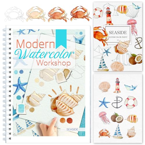 Apolyone Watercolor Workbook with Step-by-Step - style: Seaside