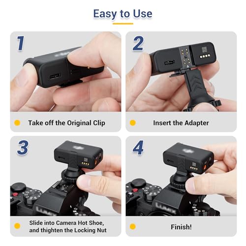 JJC Anti-Slip Cold Shoe Mount Adapter for DJI Mic 2 Receiver,with 1/4"-20 - size: for DJI Mic2 Only