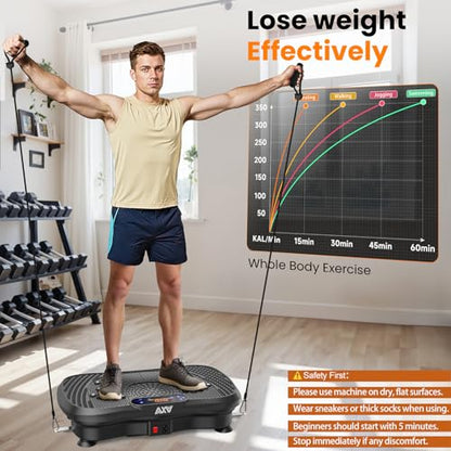AXV Vibration Plate Exercise Machine Fitness Platform Body Vibrating Board - color: BT.PRO.DEEP