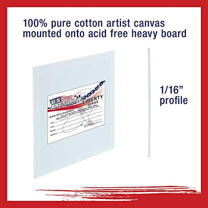 U.S. Art Supply 8 X 8 Inch Art Canvas Board Panels 12 Pack - 8 Ounce - size: 8" x 8"