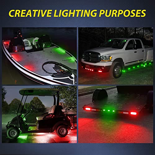 Nilight Side Marker Light 10PCS 3.8" Red Green 6LED Indicator Lights - color: 3.8" Red Green 10Pcs