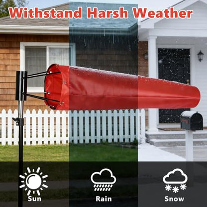 8" X 36" Airport Windsock | Heavy Duty, All Weather, Waterproof,