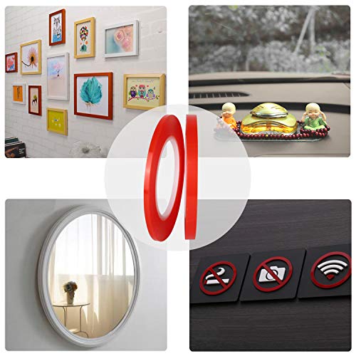 Kaisiking 5mm/10mm x 25M Double Sided Transparent Acrylic Tape - size: 2pcs (5mm+10mm)