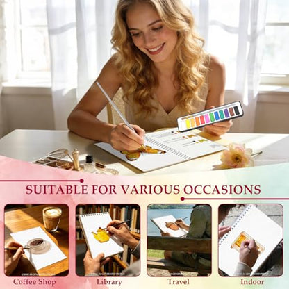 2-Pack Beginner Watercolor Workbooks - style: Autumn & Kitchen