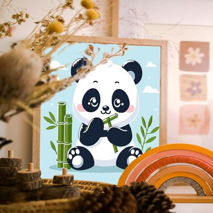 Gemozaic Panda Paint by Numbers Kit for Kids Ages 4-12 with Frame & Easel - color: BKH1889