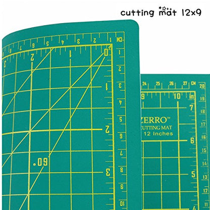 ZERRO Cutting Mat 12" x 9" Self Healing Rotary Cutting Mat A4 - size: 12"L x 9"W