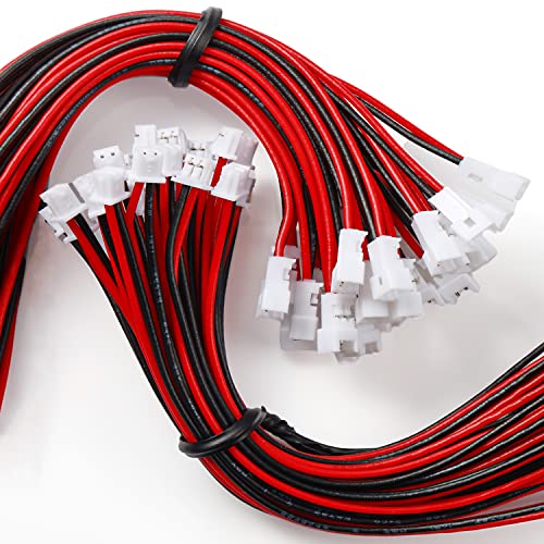 Chanzon 30 Pairs JST1.25mm 2 Pin Micro Plug Connector UL1007 Wire - size: 10cm