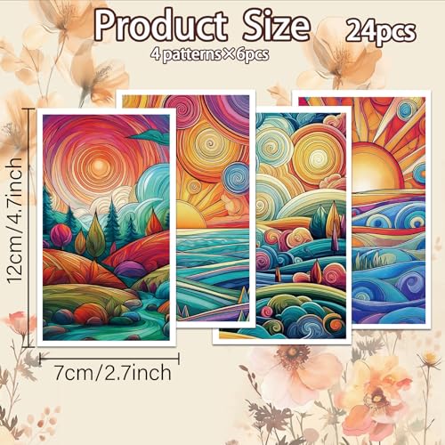OLYCRAFT 24Pcs 4 Styles Sunrise Sunset Clay Transfer Paper for Polymer - color: Sunrise Sunset