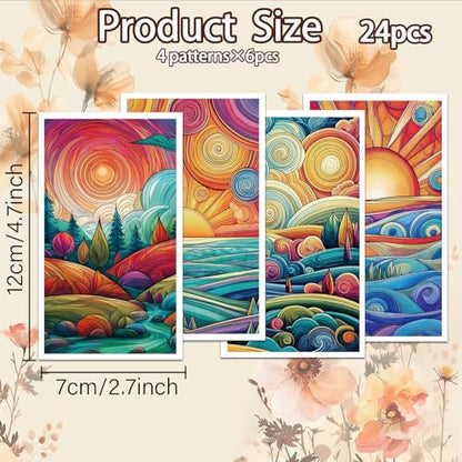 OLYCRAFT 24Pcs 4 Styles Sunrise Sunset Clay Transfer Paper for Polymer - color: Sunrise Sunset