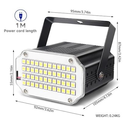 MAD OWL 48PC WHITE 2Pack White Strobe Light for Room, Strobe Party Light Flashing Lights for Party (2pack) - color: 2Pack White
